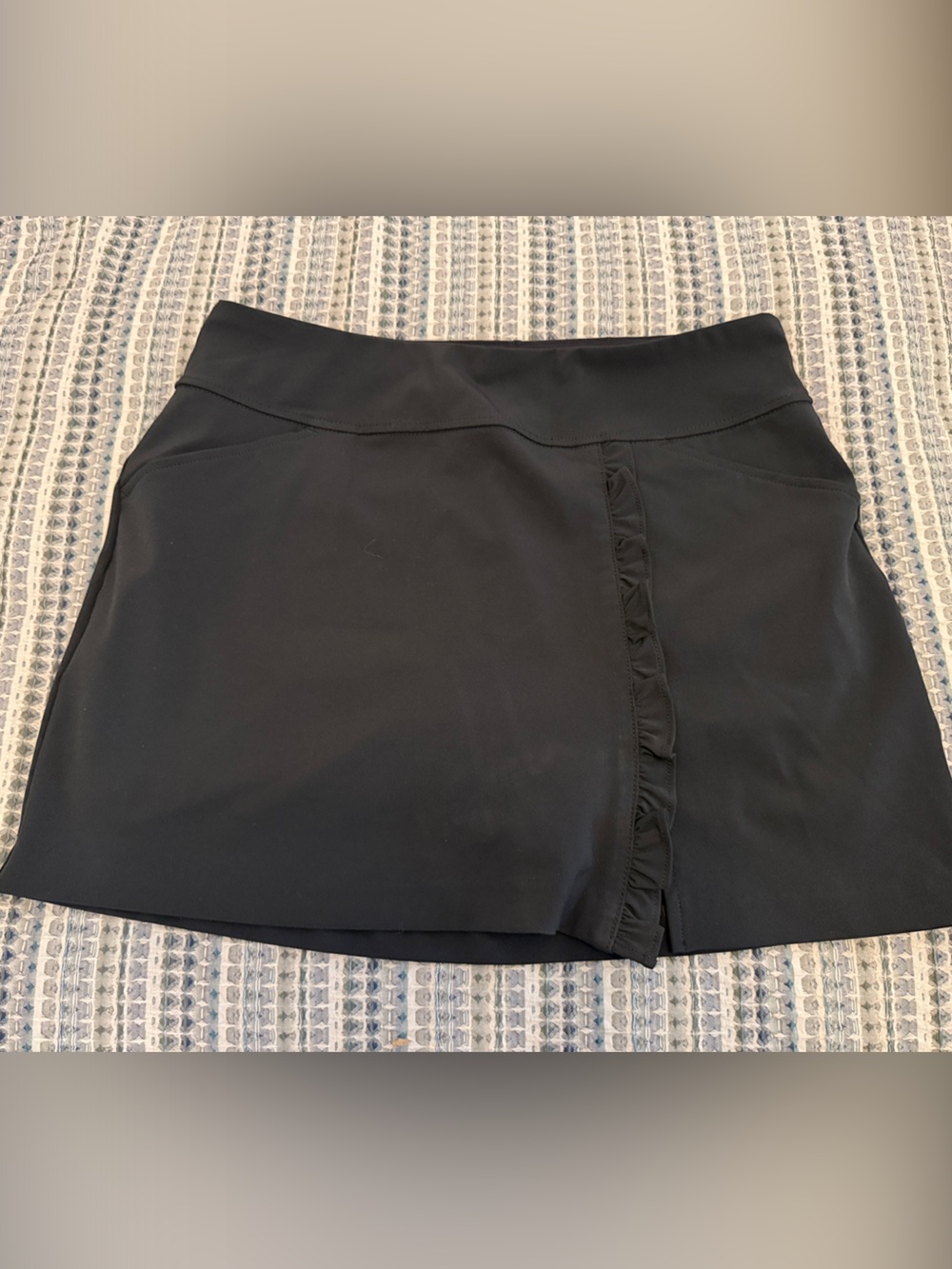 Lilly Pulitzer Black Luxletic Skort with Subtle Ruffle Detail 10